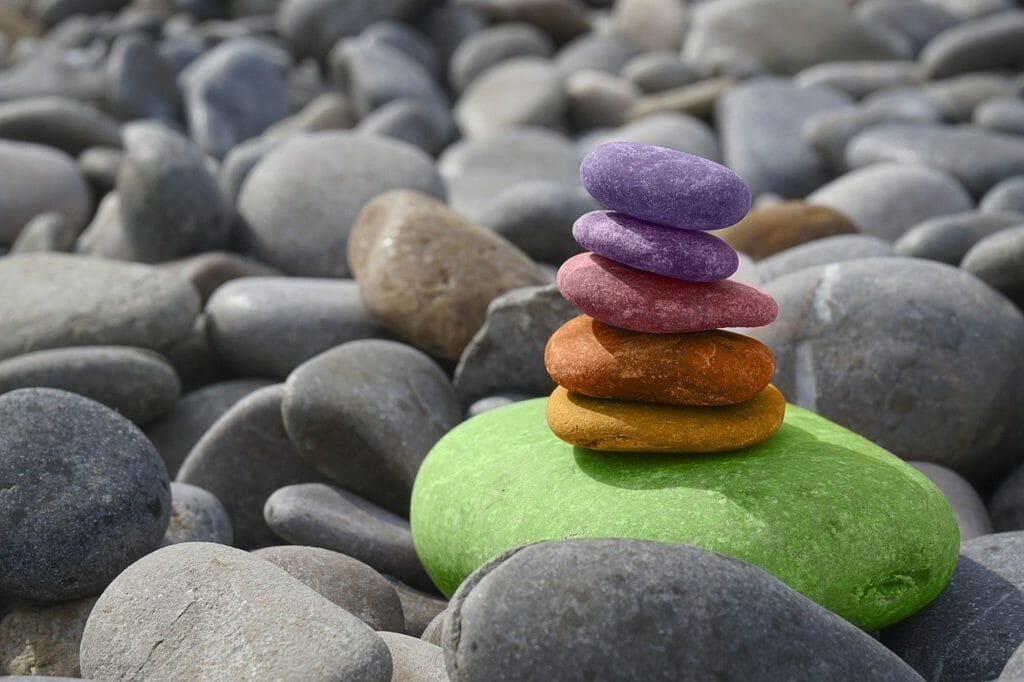 balancing meditation stones