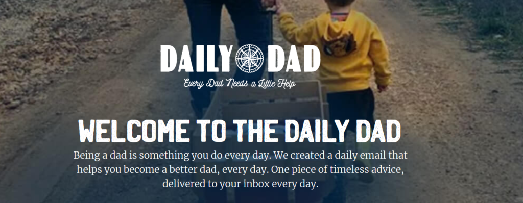 Screens hot of the Daily Dad header