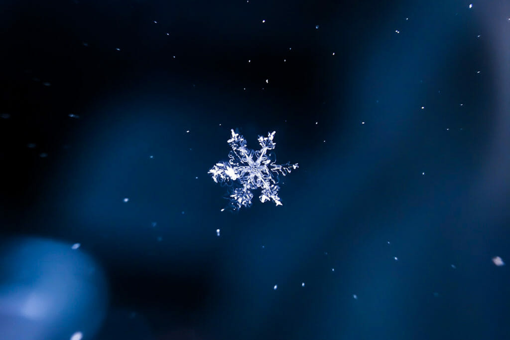 Snowflake on blue/black background