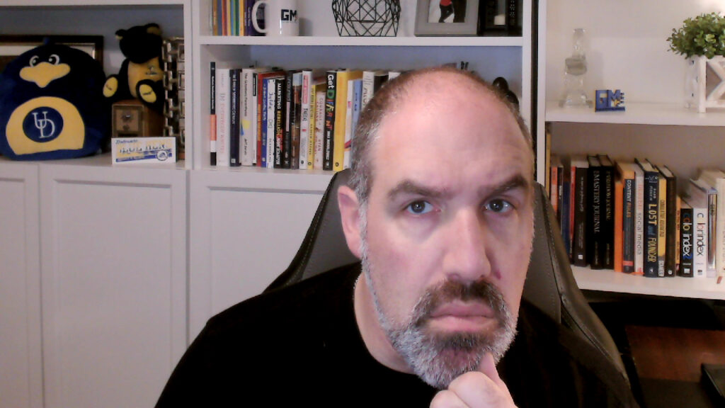 Seth thinking at desk