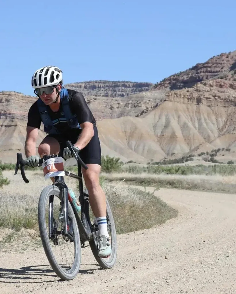 Bret on a gravel bike.
