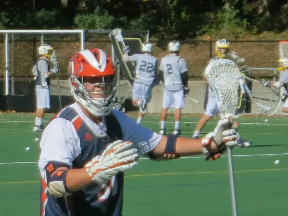 Bret playing lacrosse for Bucknell University.