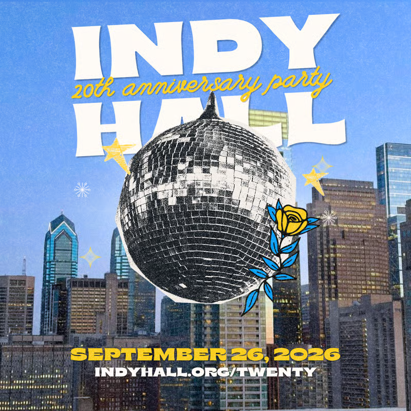 Indy Hall 20th Anniversary Party Graphic